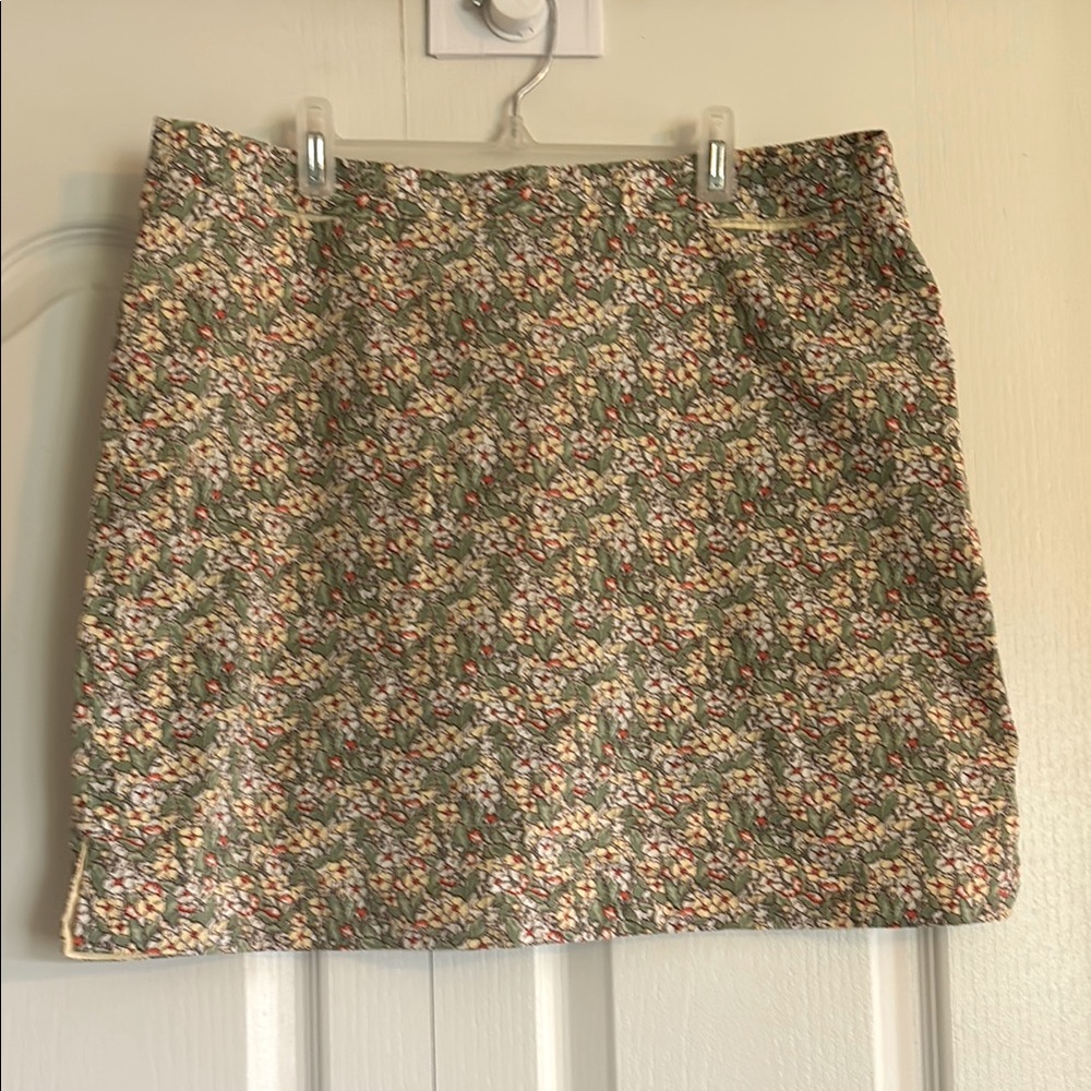 American Eagle Outfitters Green and Orange, Stretch A-Line Skirt
